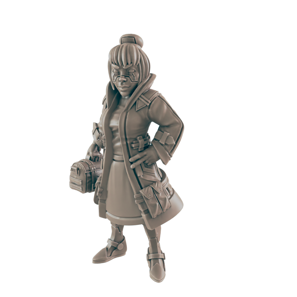 Female Courier. Cyberpunk Deliverman - Ec3d