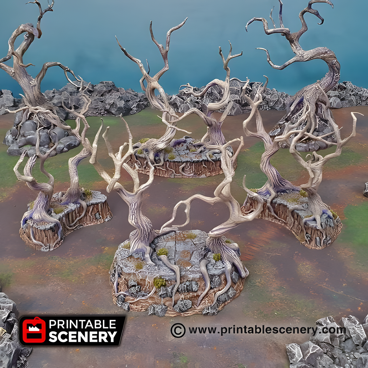 Gloomy Gully. Shadowfey Wilds, 15mm, 28mm, 32mm - Printable Scenery