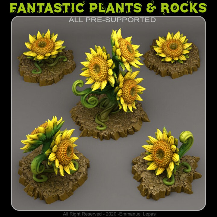 Fairy Sunflowers Scatter Terrain - Fantastic Plants and Rocks