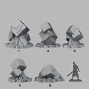 Sci Fi Cubic Stones Scatter Terrain - Fantastic Plants and Rocks