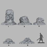 Tropical Ruins Scatter Terrain - Fantastic Plants and Rocks