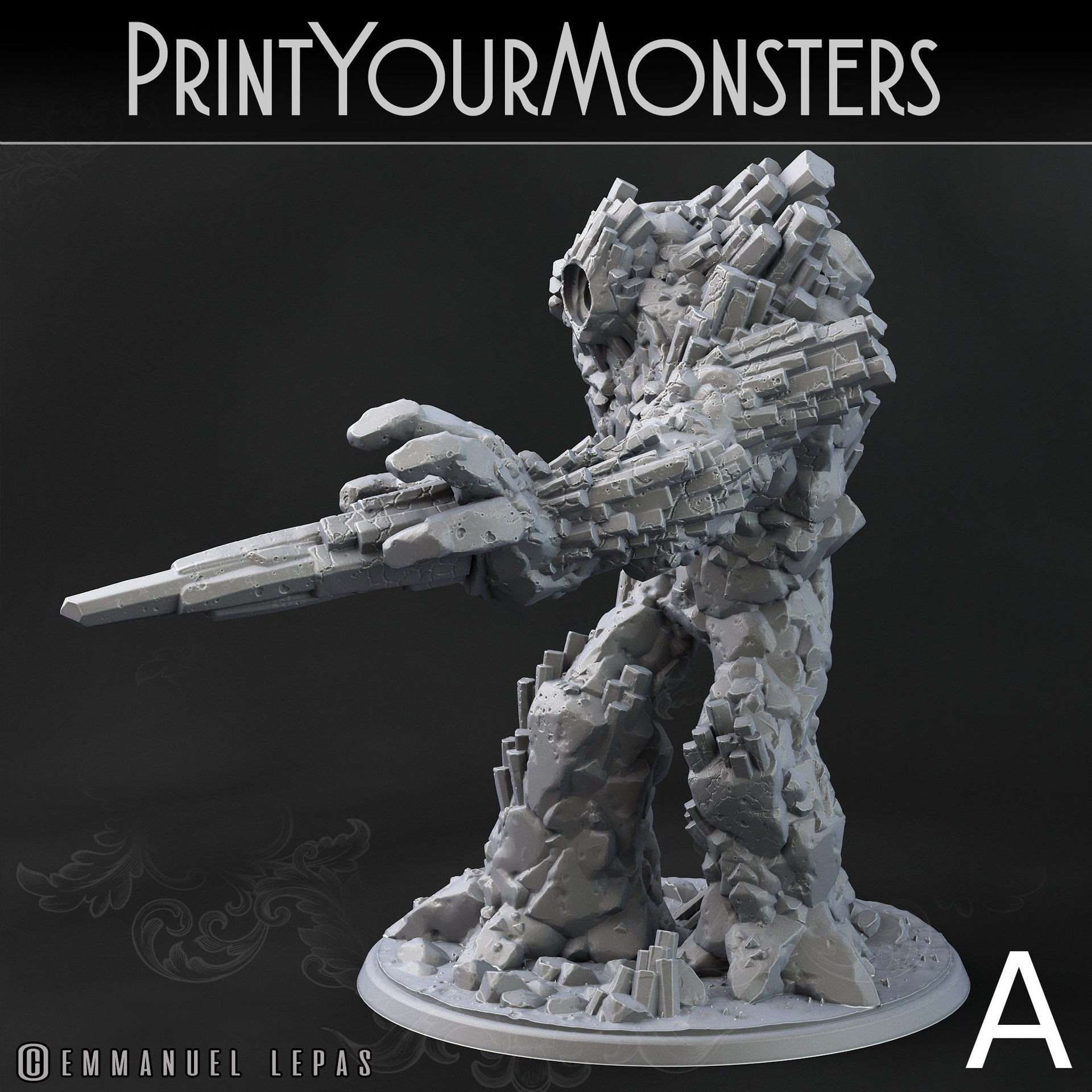Basalt Earth Elemental - Print Your Monsters