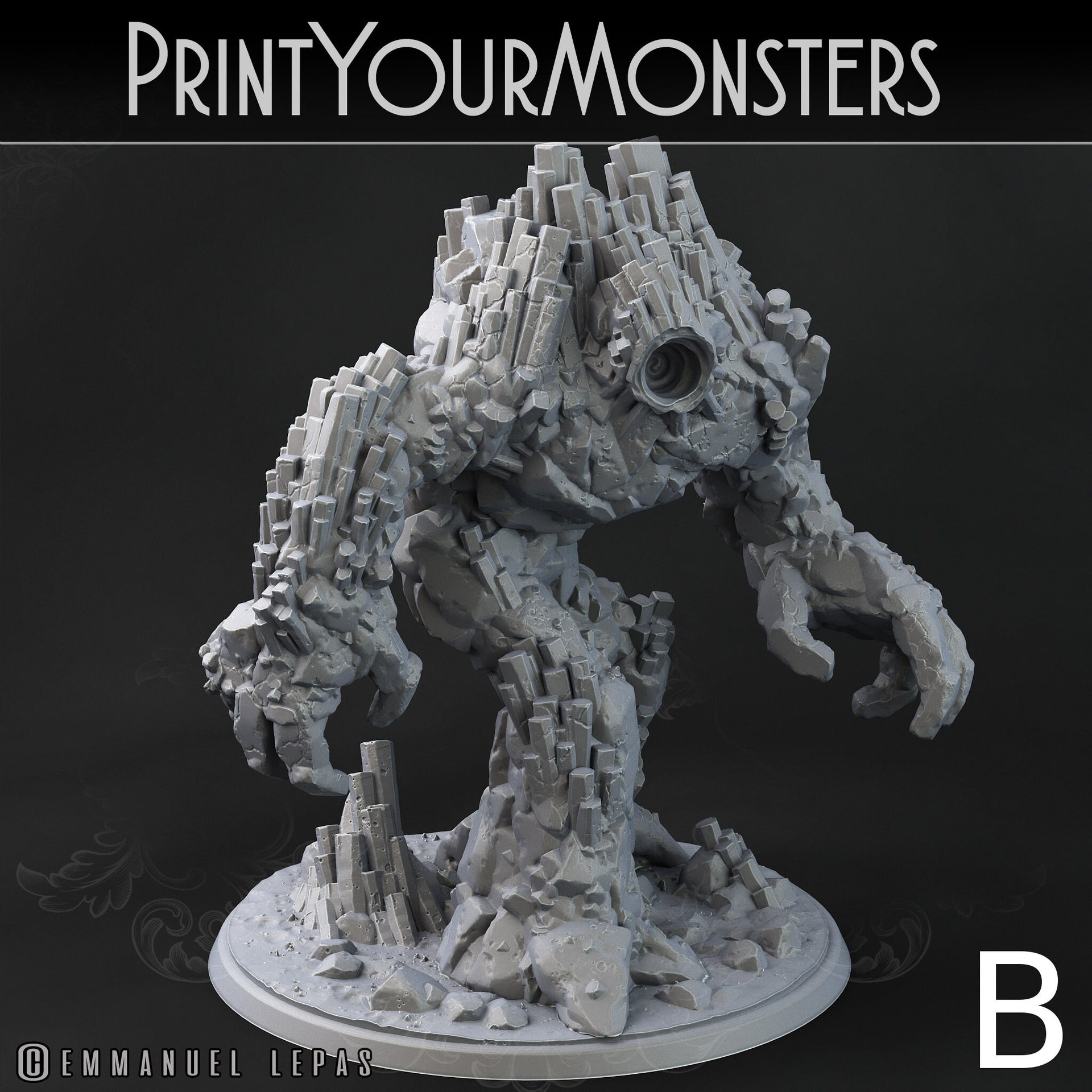 Basalt Earth Elemental - Print Your Monsters