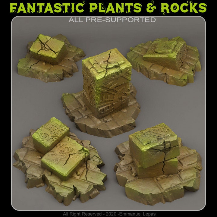 Temple Ruins Scatter Terrain - Fantastic Plants and Rocks