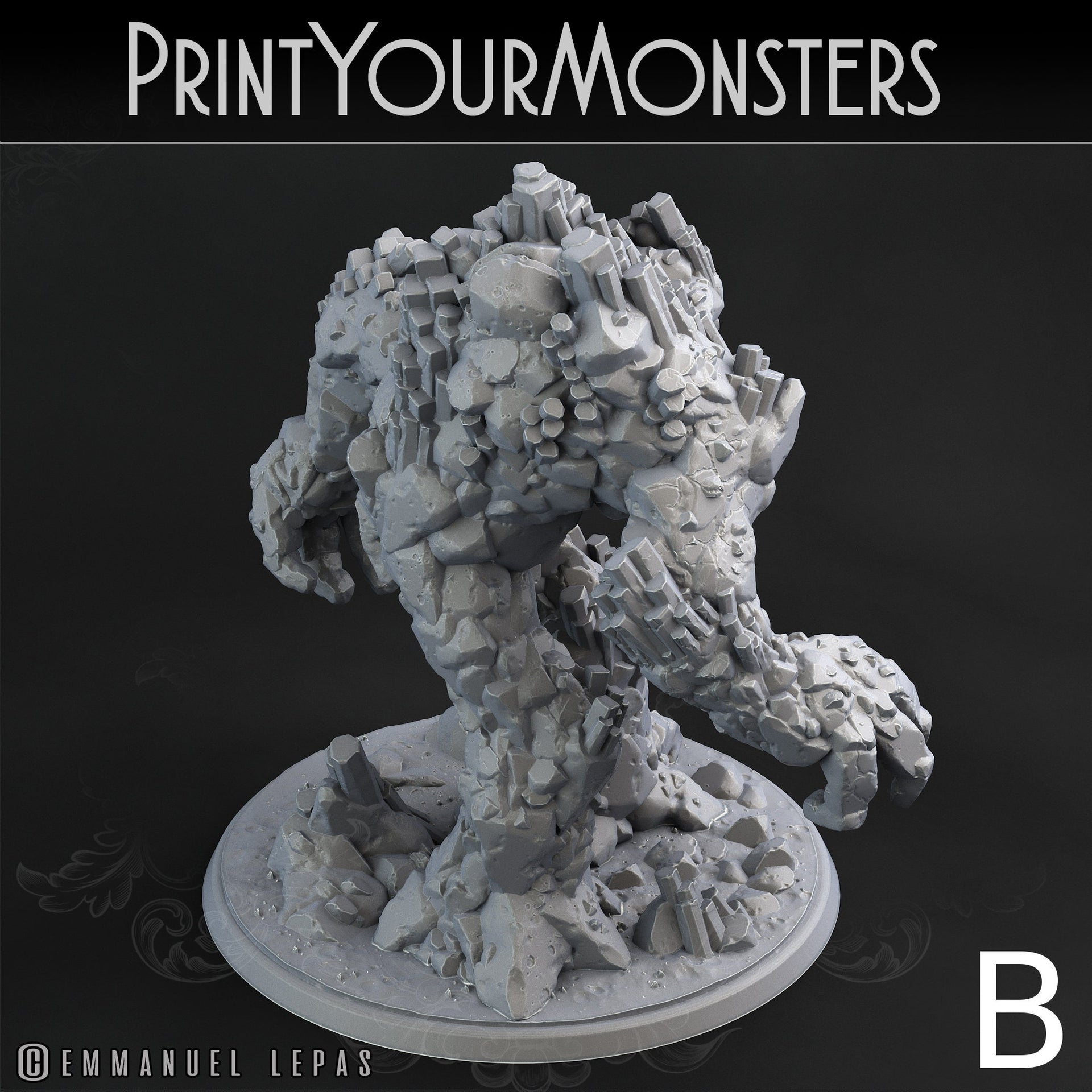 Basalt Earth Elemental - Print Your Monsters