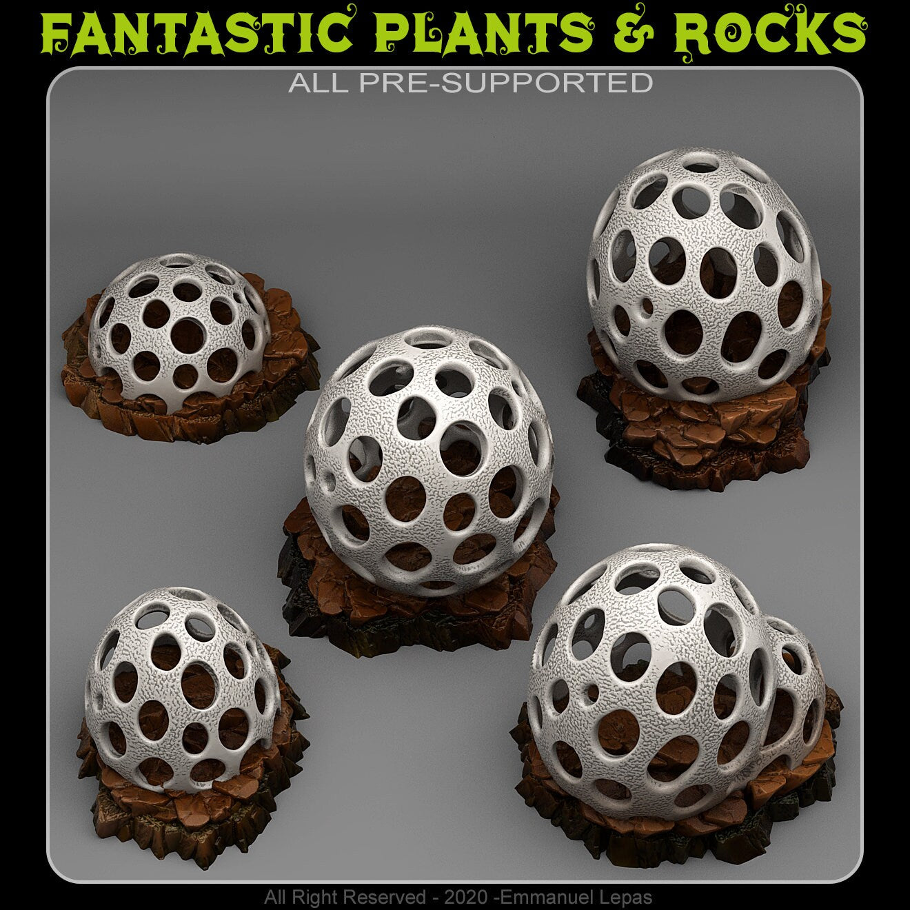 Alien Mushrooms Scatter Terrain - Fantastic Plants and Rocks
