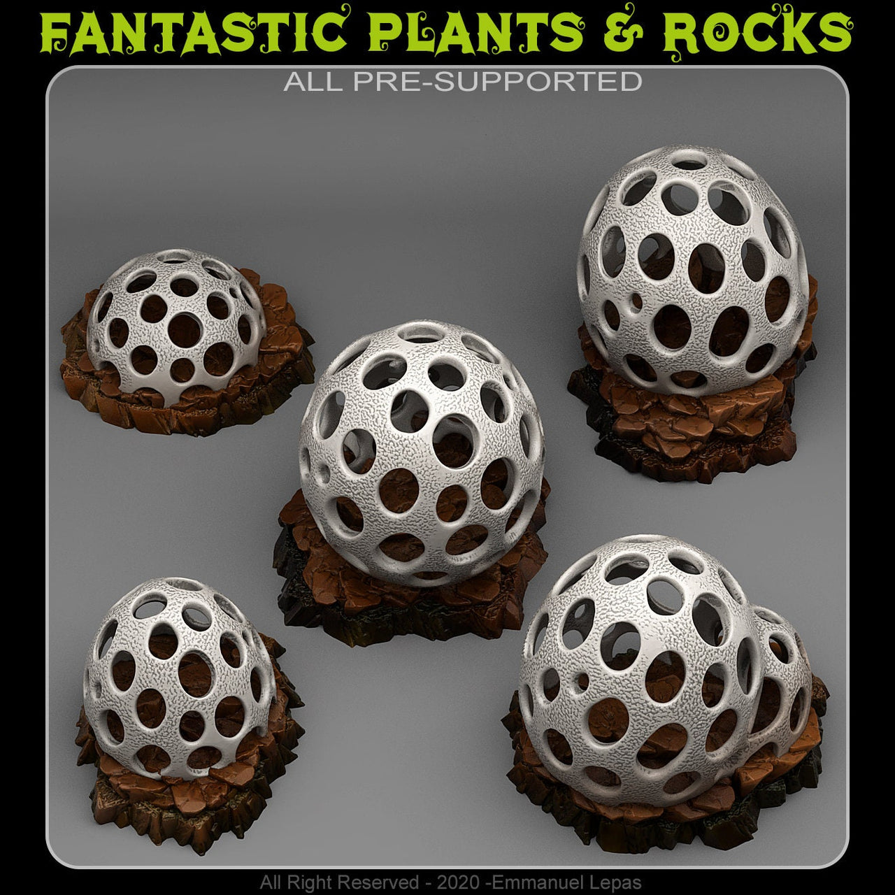 Alien Mushrooms Scatter Terrain - Fantastic Plants and Rocks