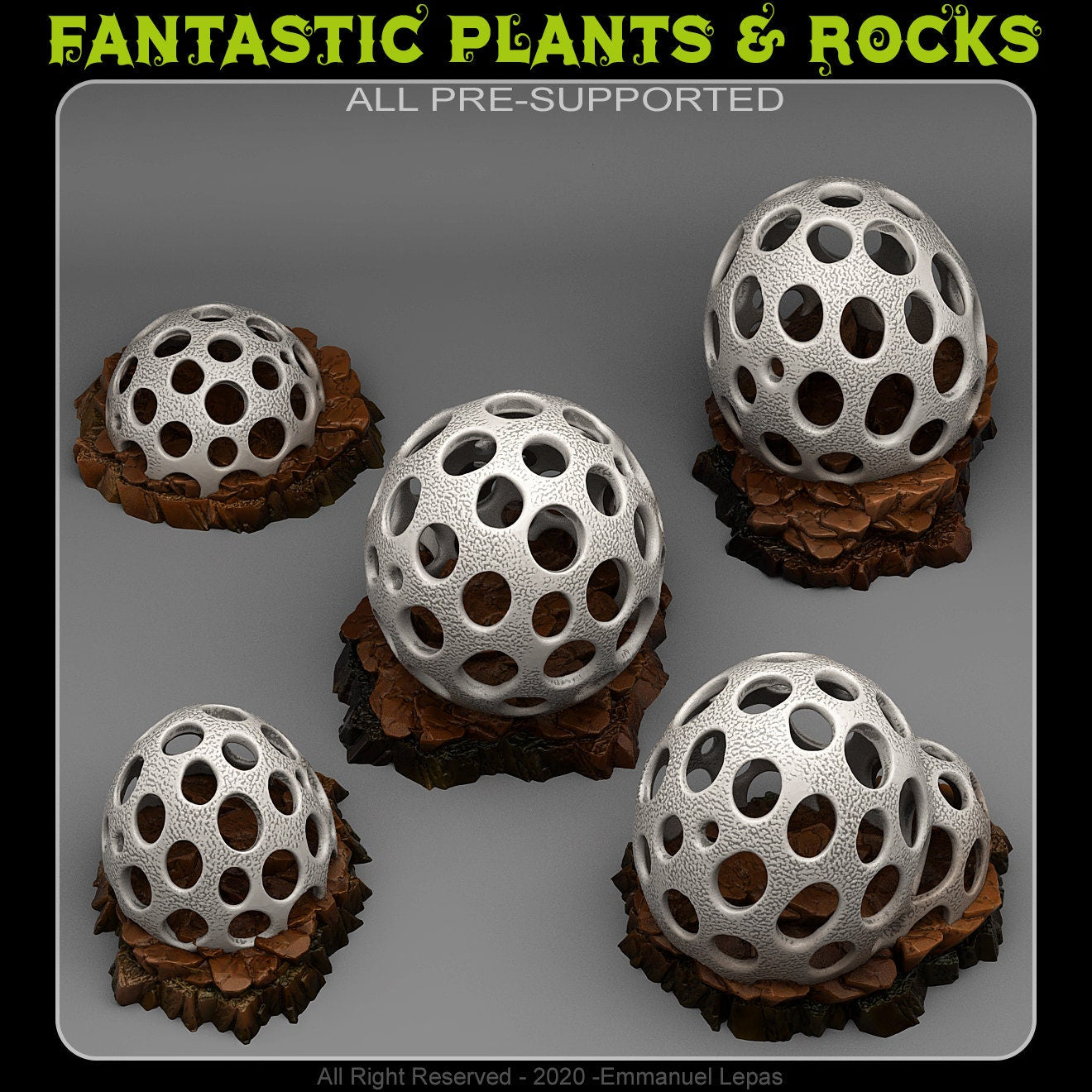 Alien Mushrooms Scatter Terrain - Fantastic Plants and Rocks