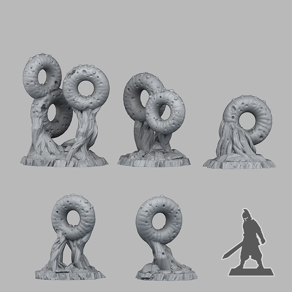 Donut Mushrooms Scatter Terrain - Fantastic Plants and Rocks