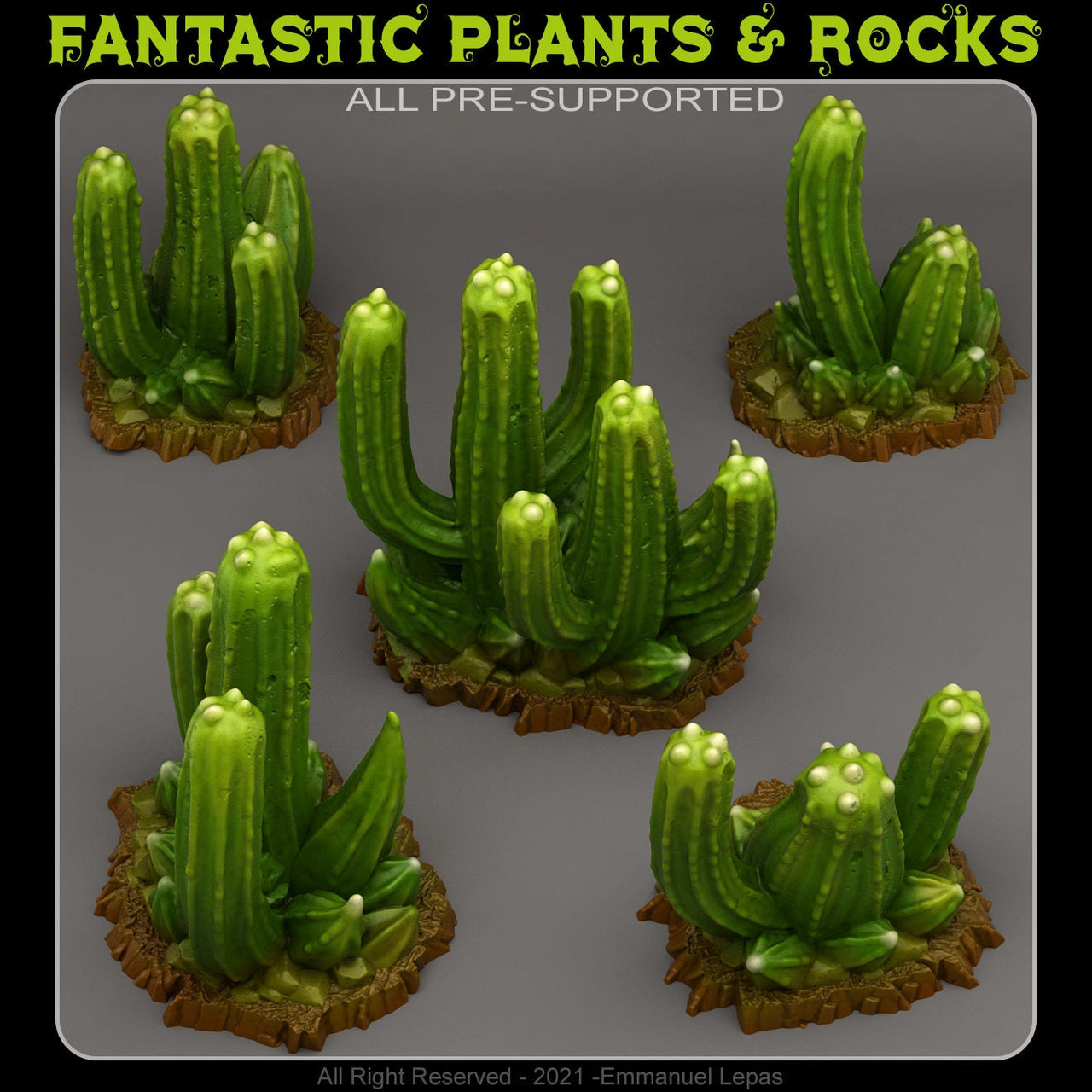 Poisonous Cactus Scatter Terrain - Fantastic Plants and Rocks