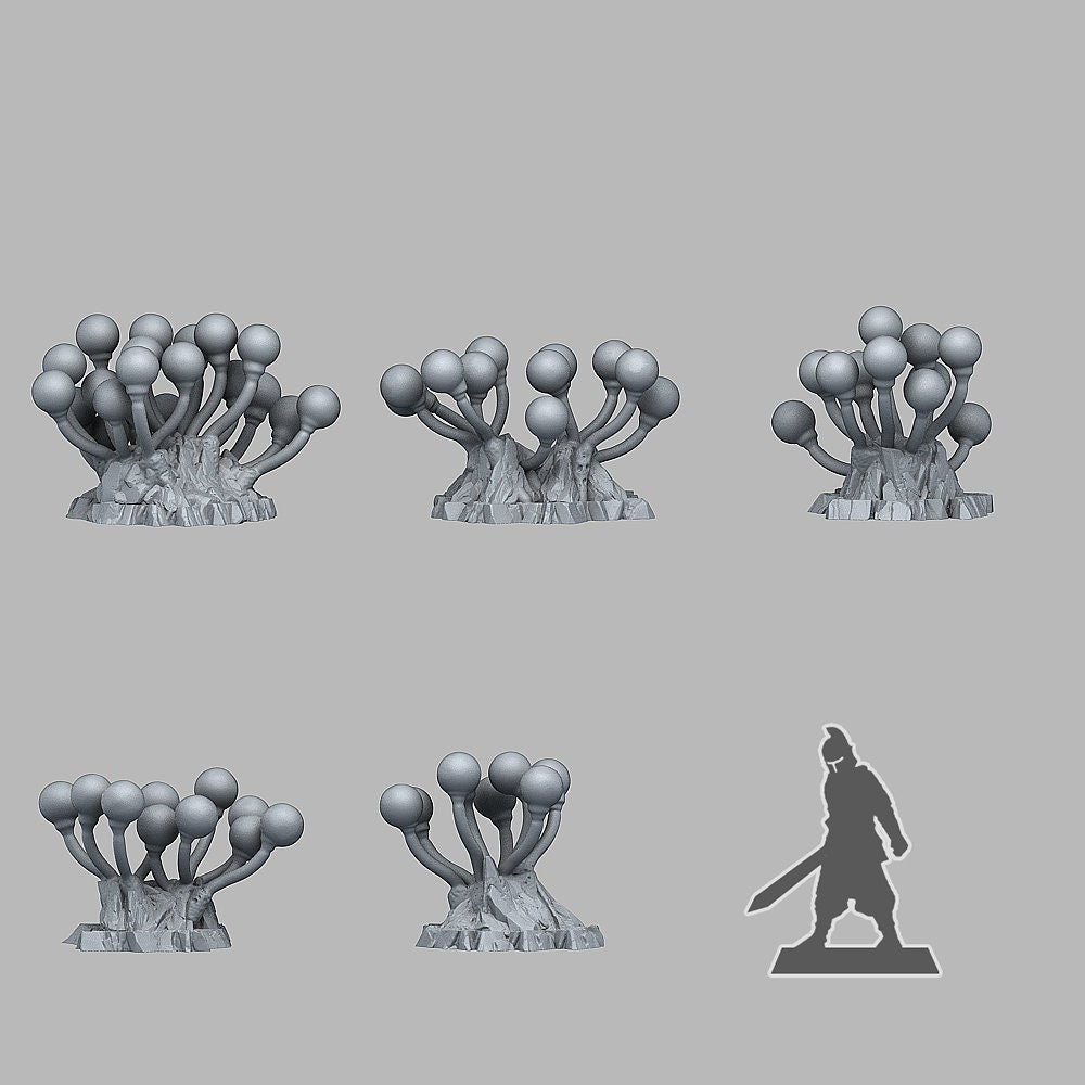 Underwater Alien Light Bulbs Scatter Terrain - Fantastic Plants and Rocks