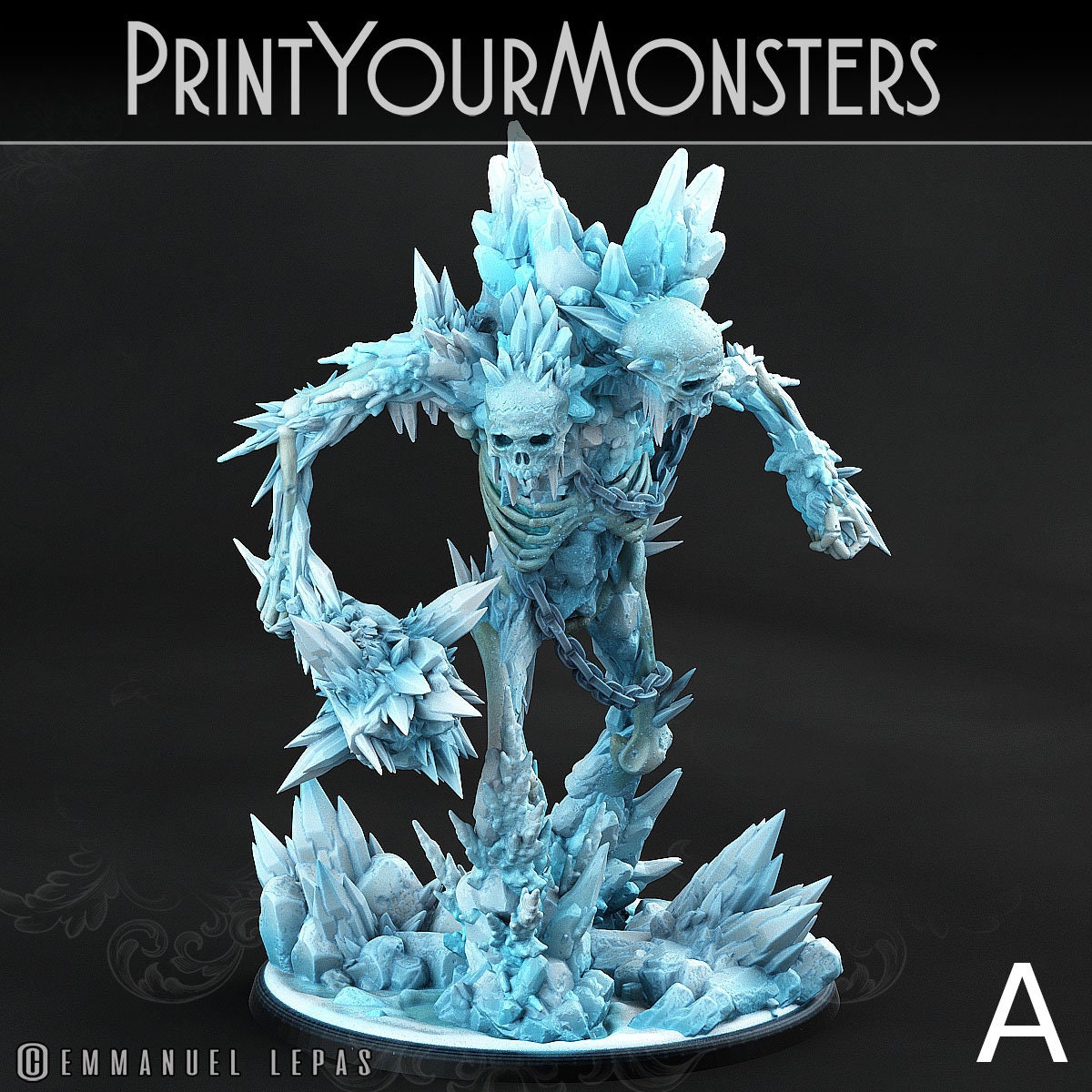 Giant Ice Ettin Skeleton - Print Your Monsters