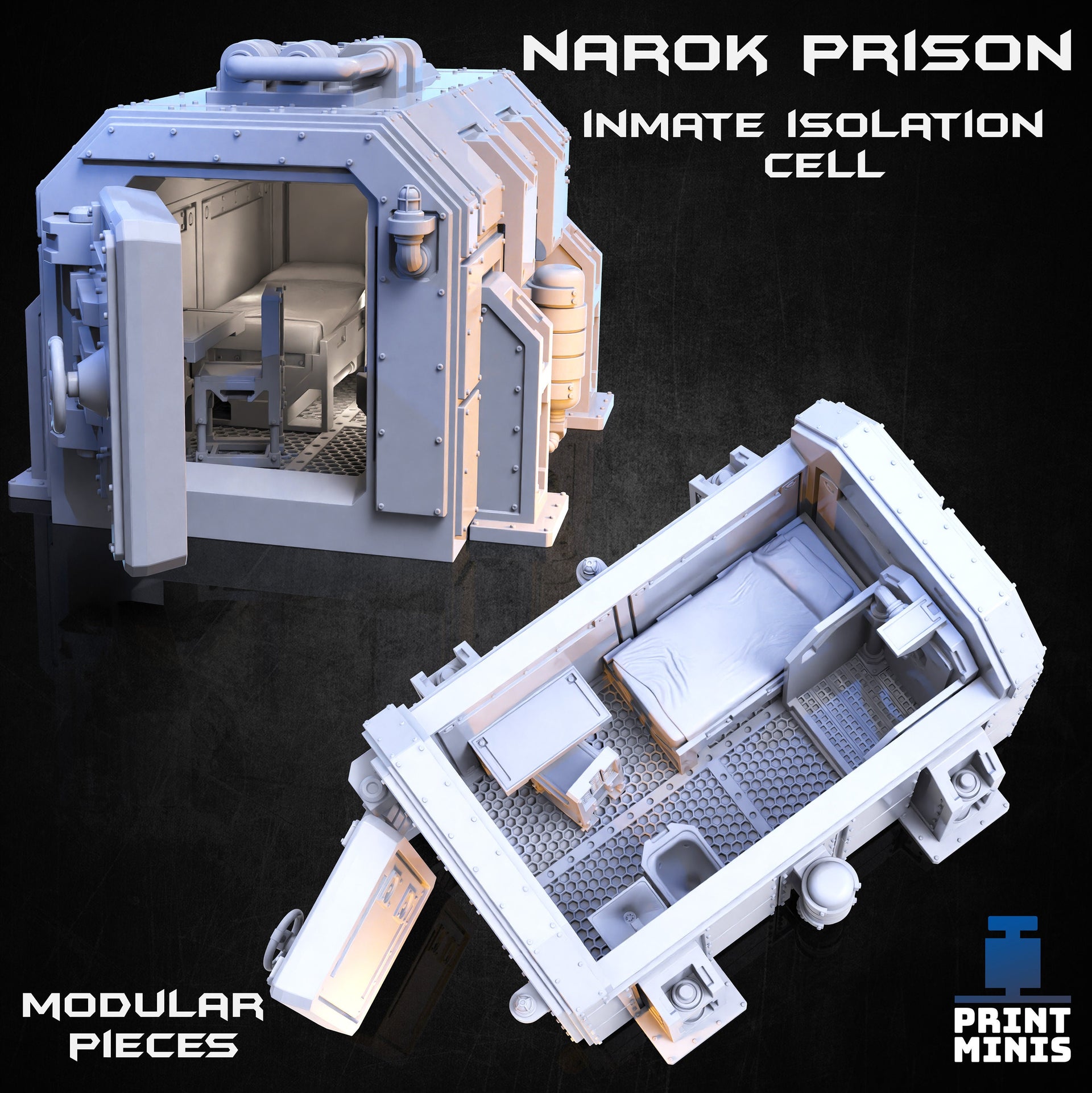 Narok Prison Isolation Cell Modular Terrain - Print Minis