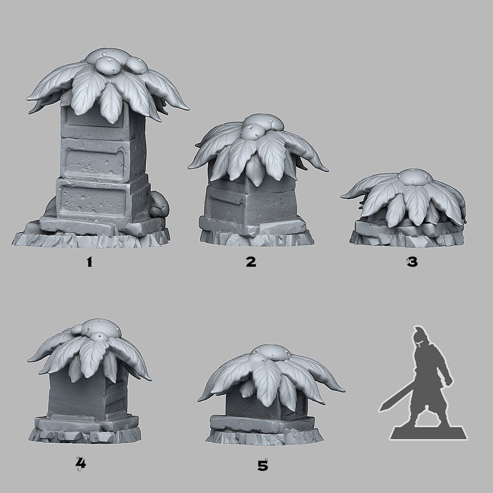 Maya Mushroom Flowers Scatter Terrain - Fantastic Plants and Rocks