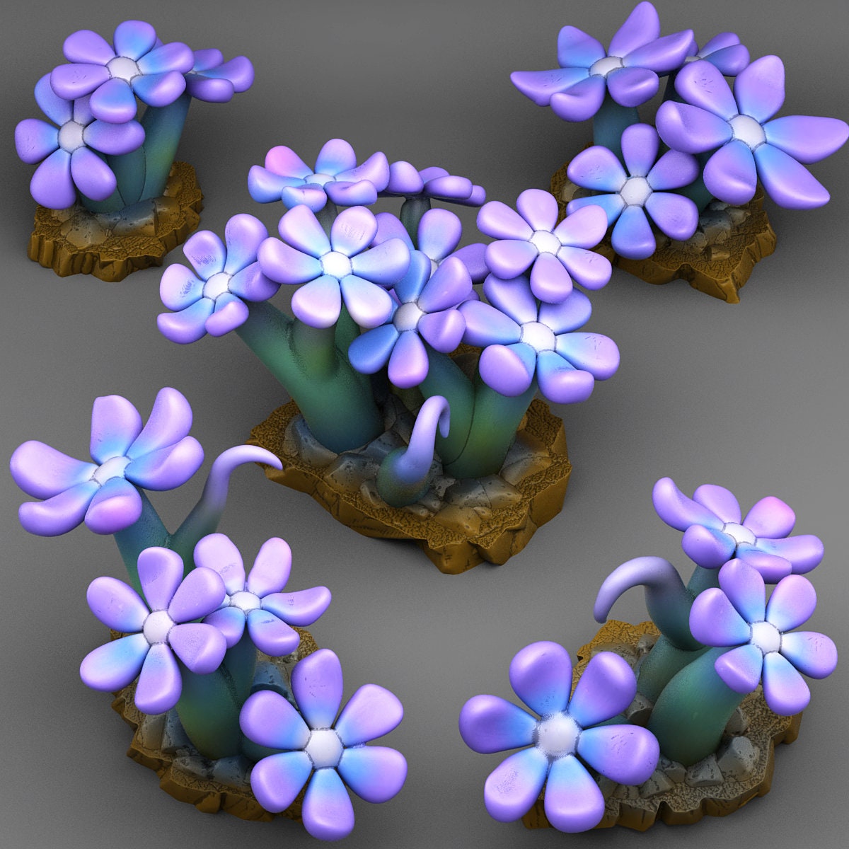 Magic Childish Flowers Scatter Terrain - Fantastic Plants and Rocks