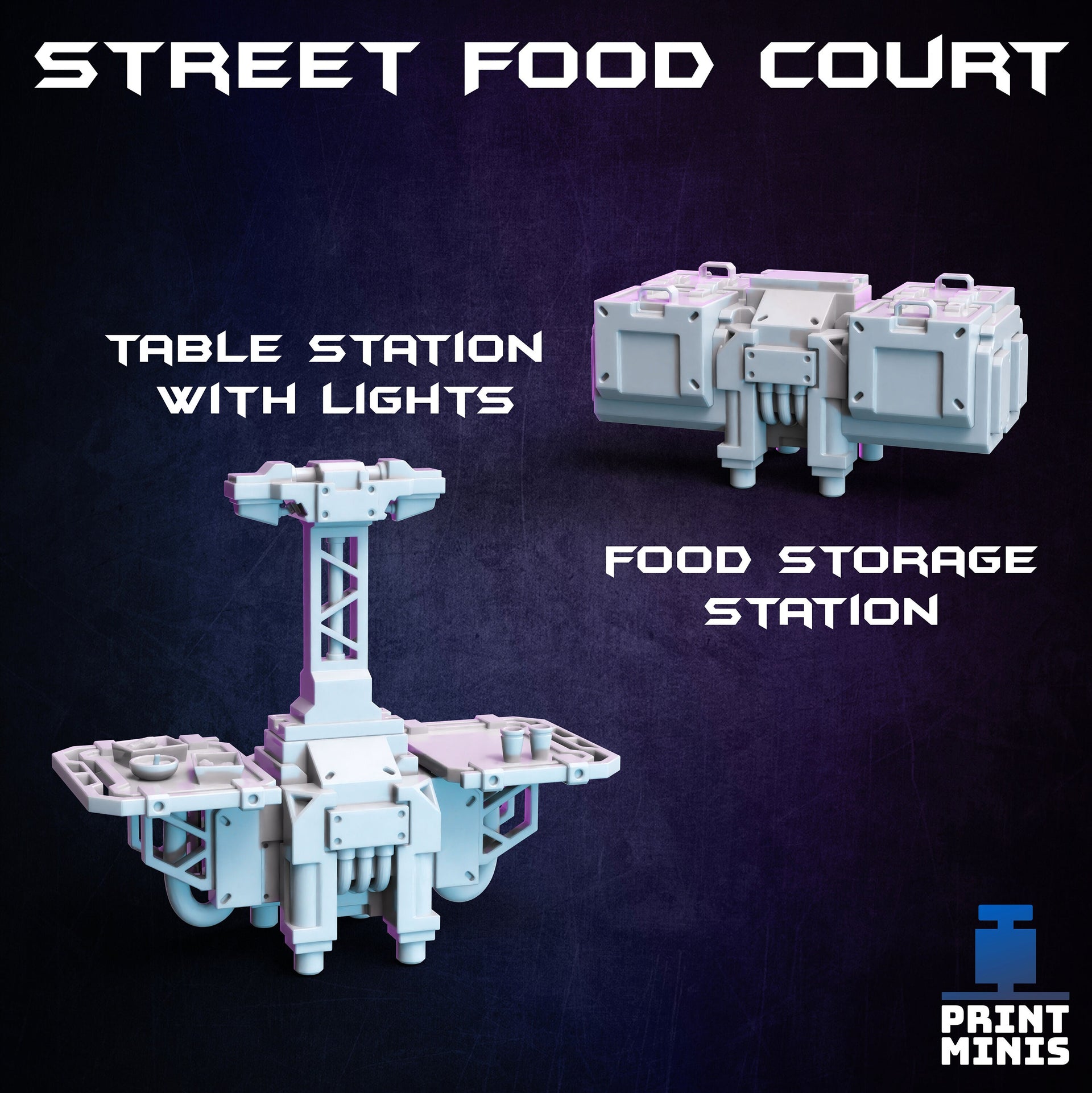 Street Food Court Modular Terrain - Print Minis