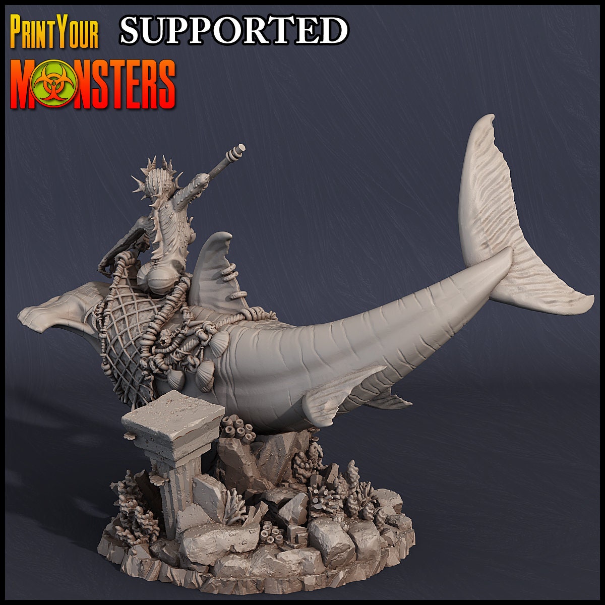 Hammerhead Shark Rider - Print Your Monsters