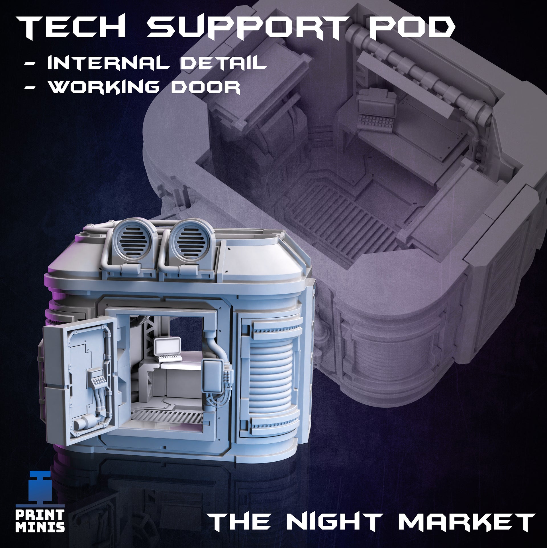 Tech Pod Modular Terrain - Print Minis
