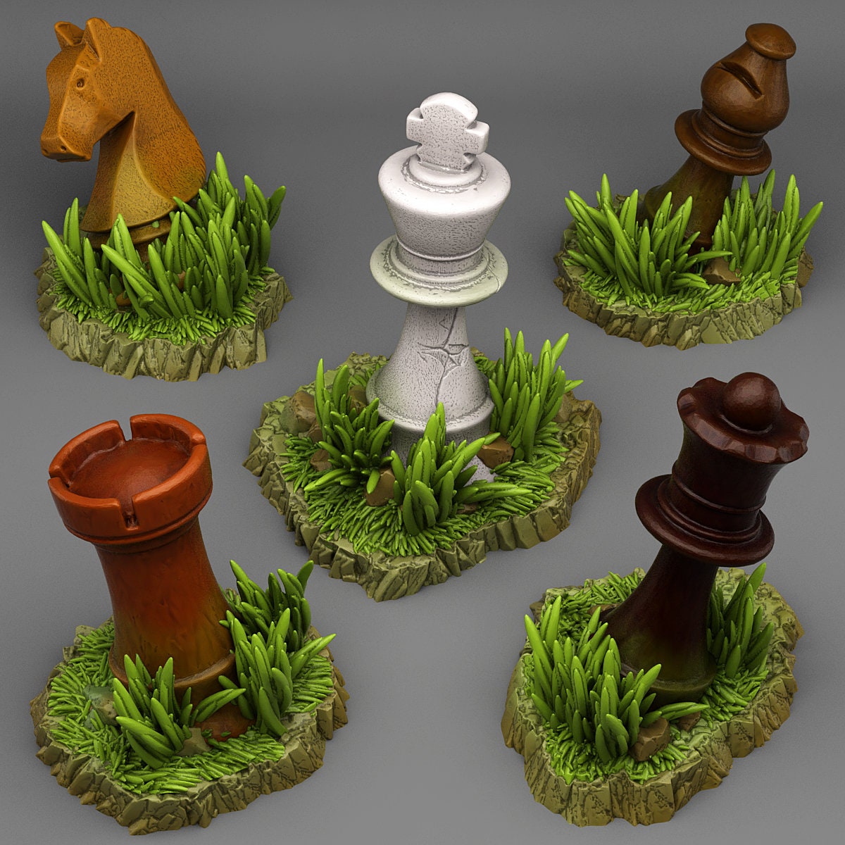 Red Queens Chess Scatter Terrain - Fantastic Plants and Rocks