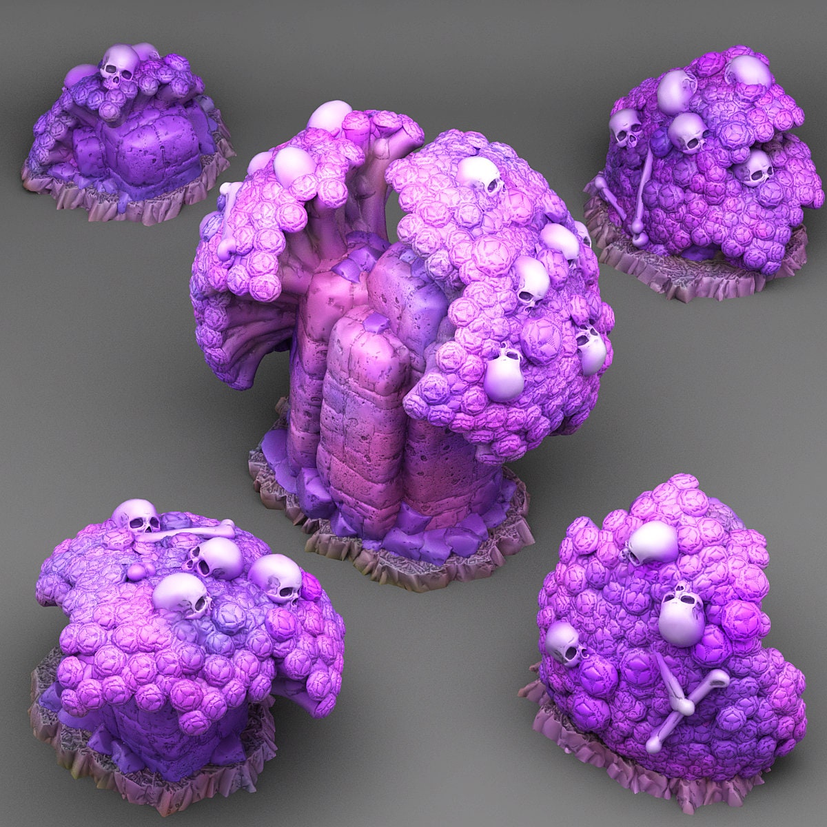 Mystical Death Flowers Scatter Terrain - Fantastic Plants and Rocks