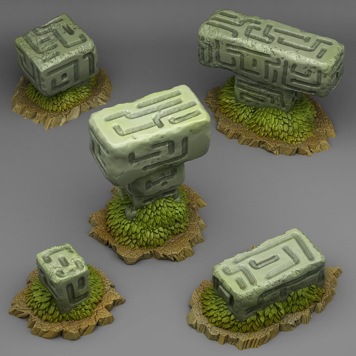 Mysterious Alien Stones Scatter Terrain - Fantastic Plants and Rocks