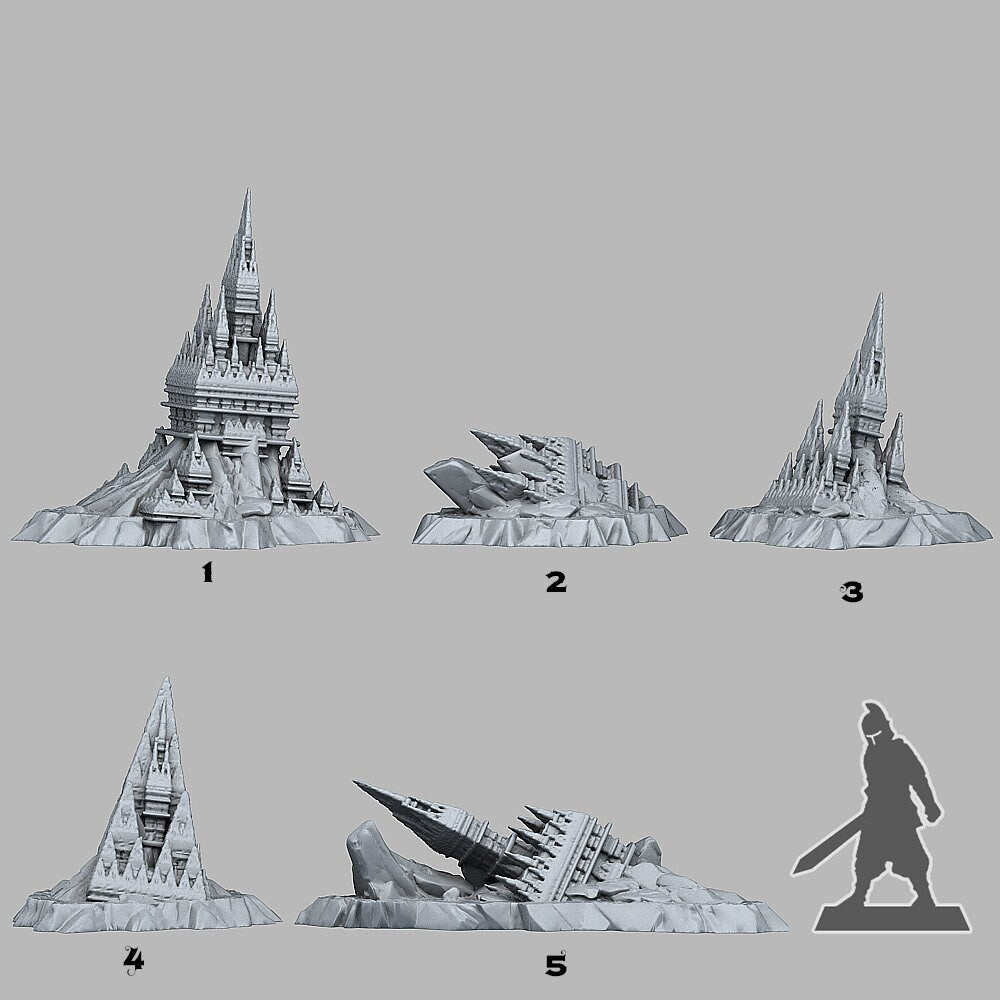 Desert Abandoned Temple Scatter Terrain - Fantastic Plants and Rocks