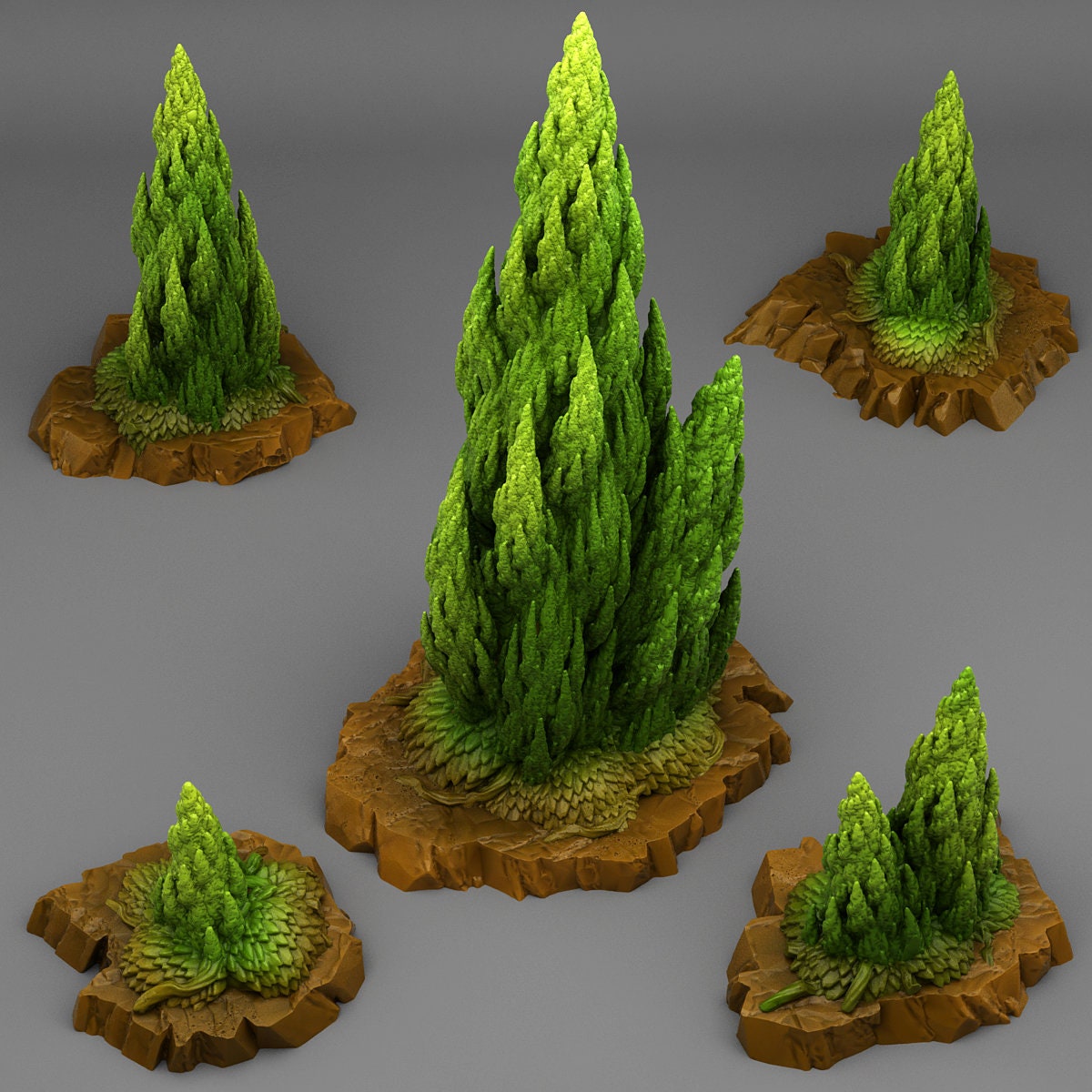 Spiraling Pine Scatter Terrain - Fantastic Plants and Rocks
