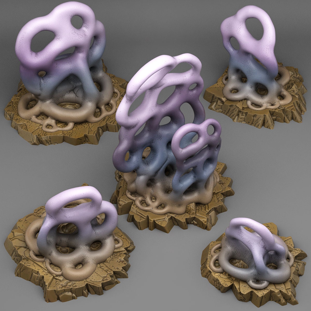 Aggresive Shapeless Mushrooms Scatter Terrain - Fantastic Plants and Rocks