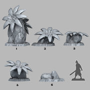 Phosphoresent Berry Flowers Scatter Terrain - Fantastic Plants and Rocks