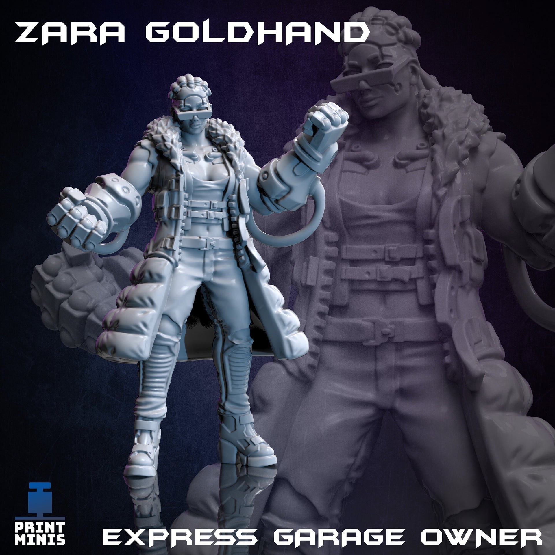 Zara Goldhand, Express Garage Owner - Print Minis