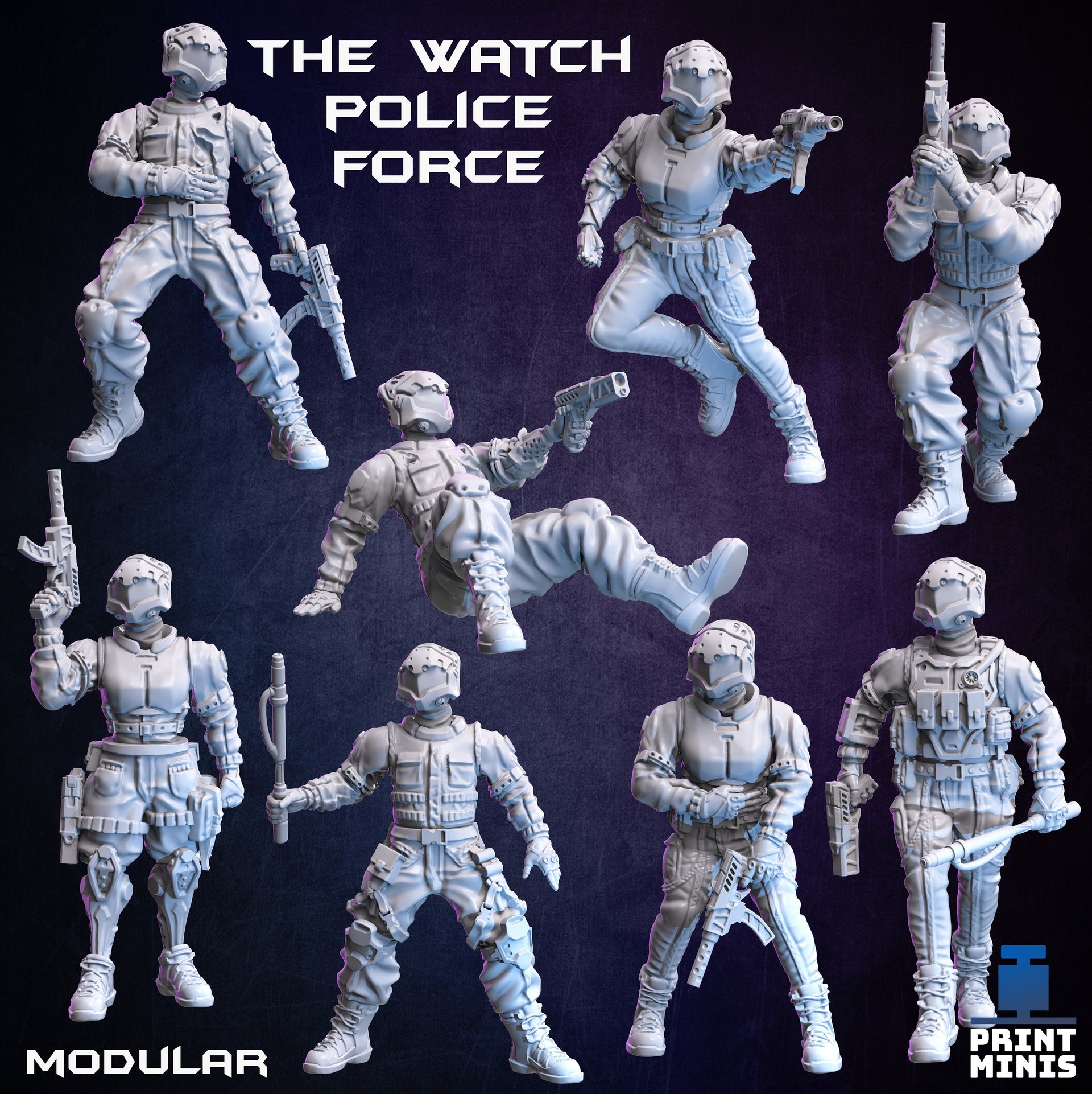The Watch, Cyberpunk Police - Print Minis