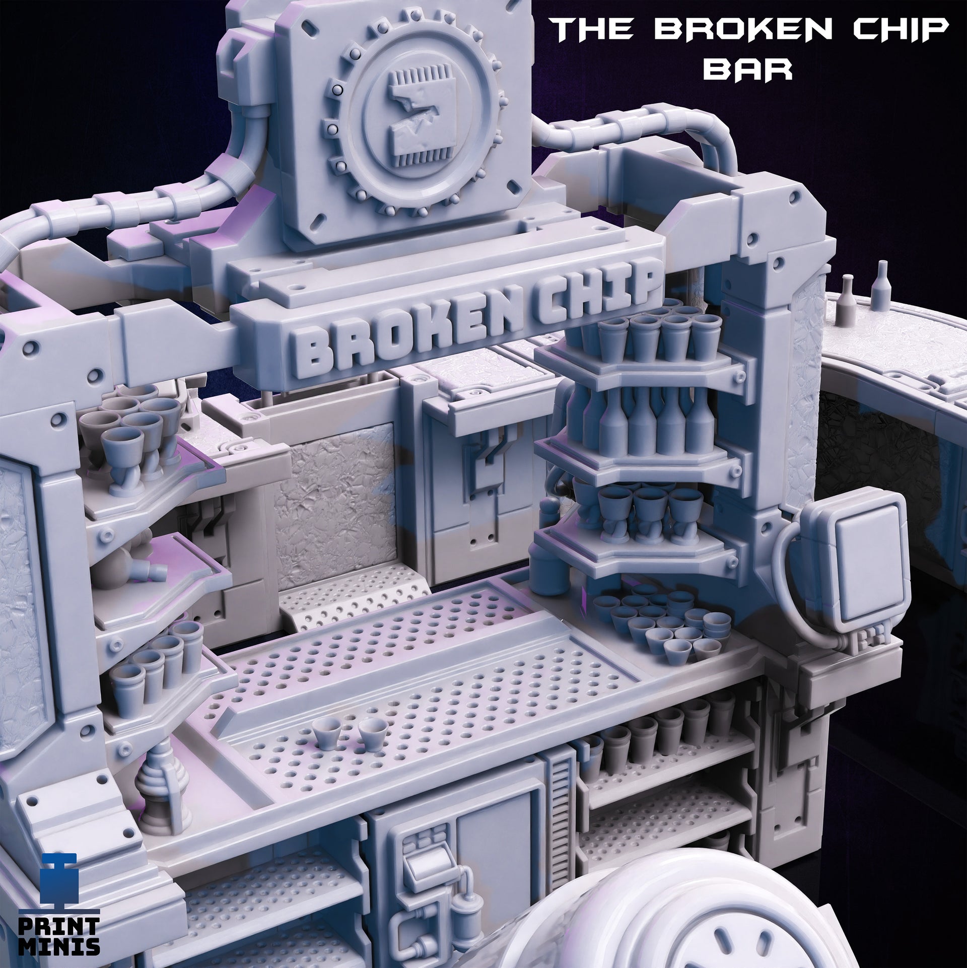 Broken Chip Bar Modular Terrain - Print Minis