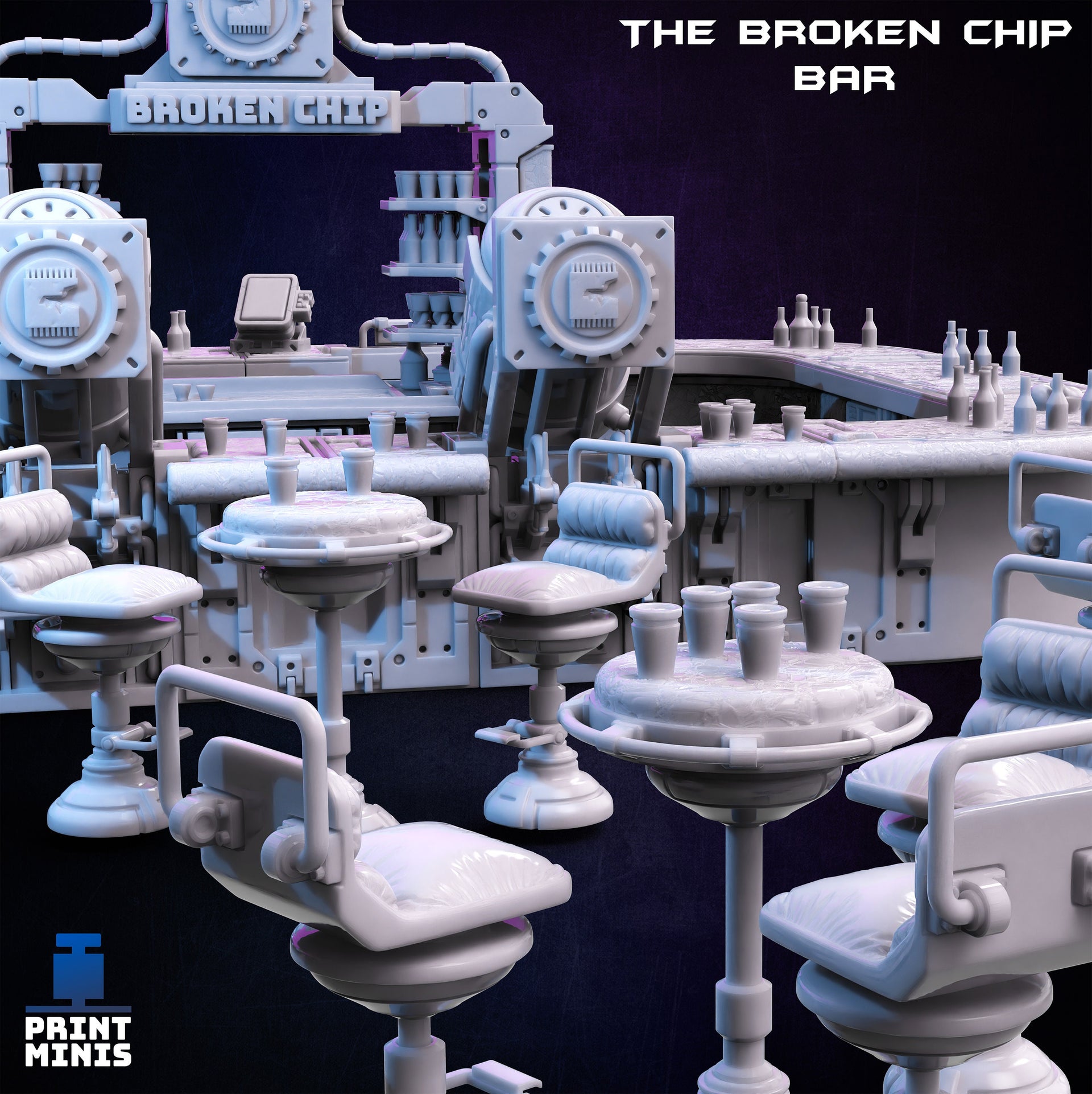Broken Chip Bar Modular Terrain - Print Minis