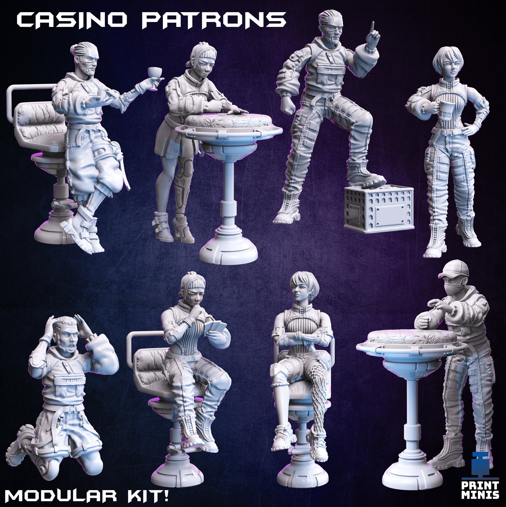 Modular Casino Patrons - Print Minis