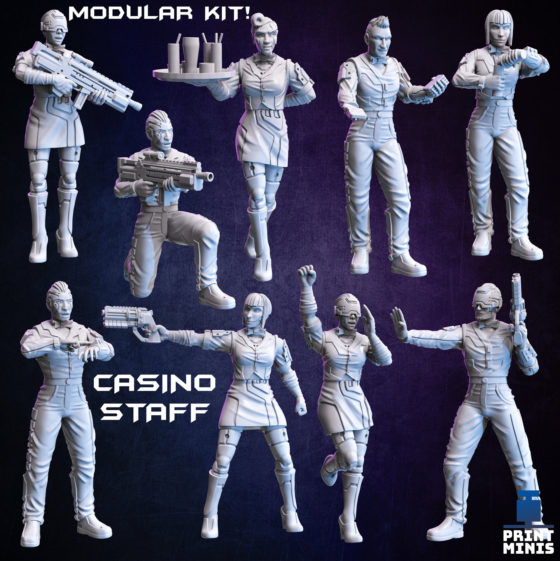 Modular Casino Staff - Print Minis