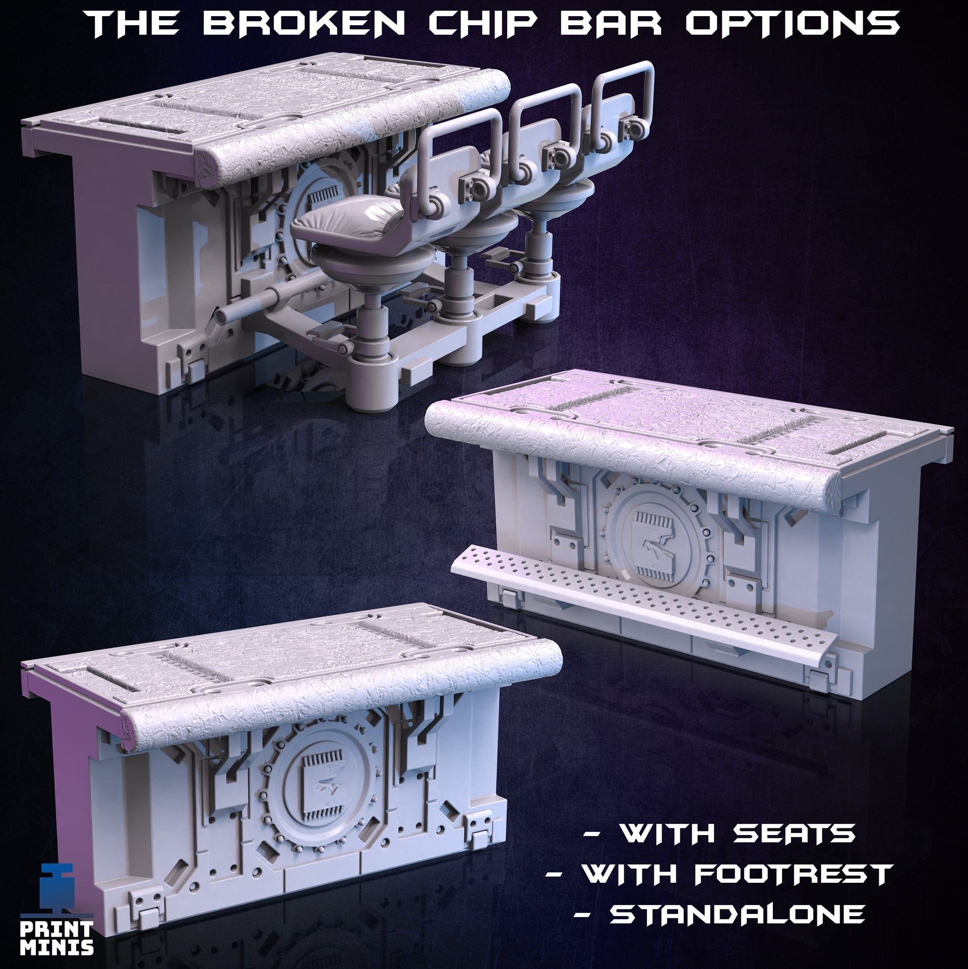 Broken Chip Bar Modular Terrain - Print Minis