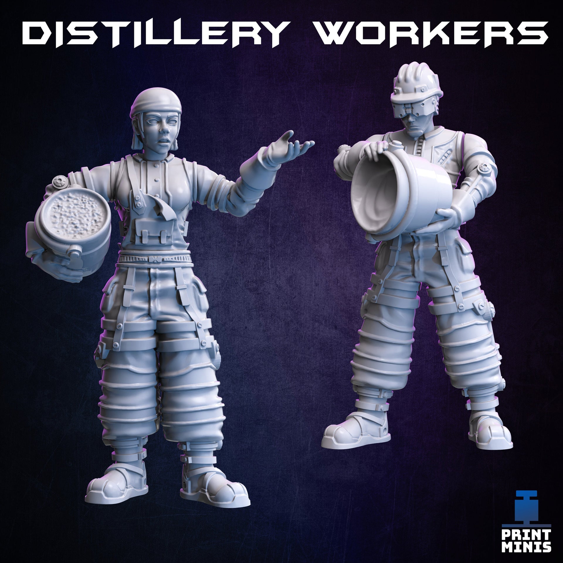 Modular Distillery workers- Print Minis