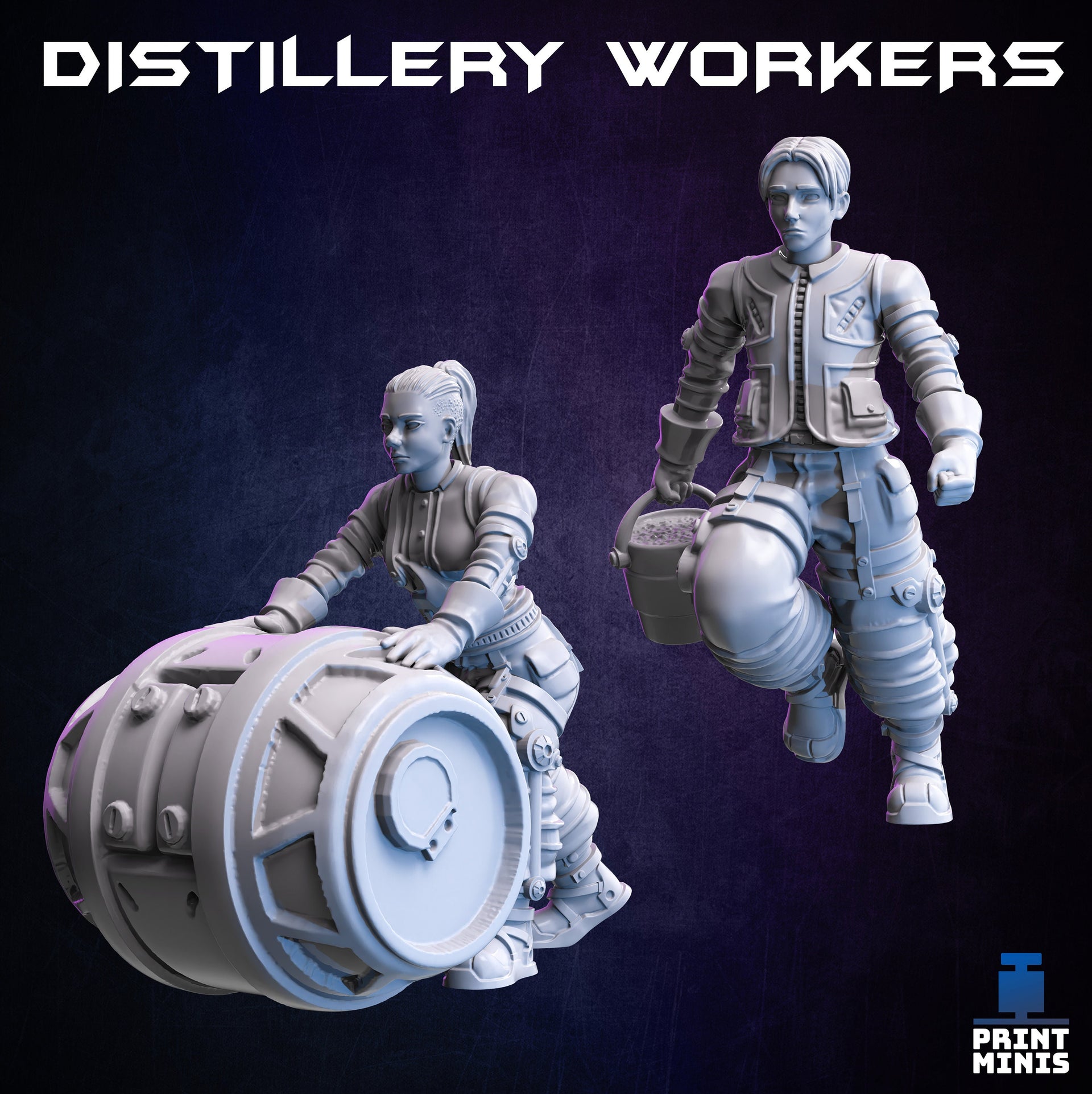 Modular Distillery workers- Print Minis