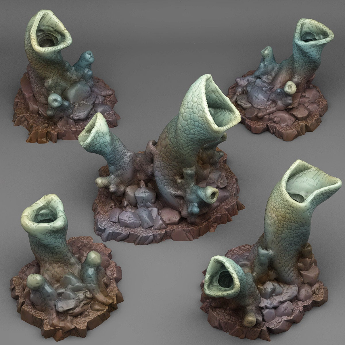 Strange Smoke Hole Cavern Scatter Terrain - Fantastic Plants and Rocks