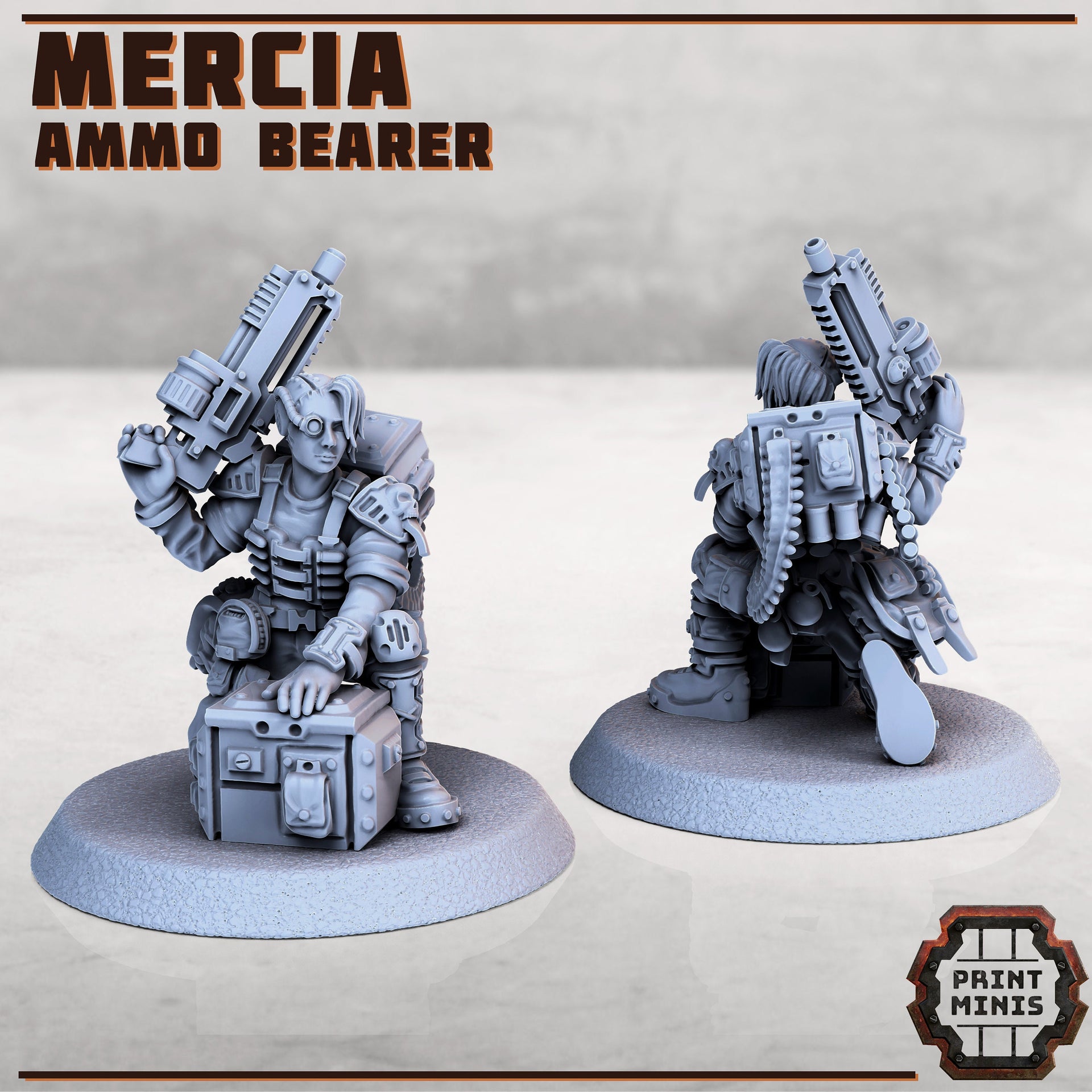 Mercia, Ammo Bearer - Print Minis