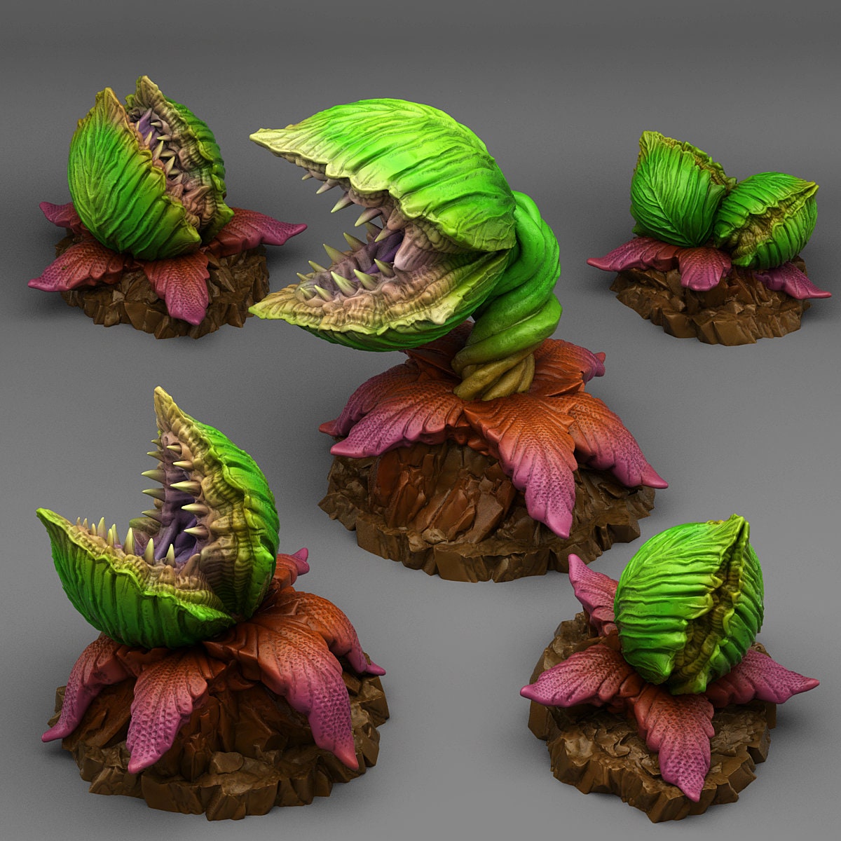 Massive Carnivorous Plants Scatter Terrain - Fantastic Plants and Rocks