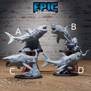 Zombie Shark- Epic Miniatures | 32mm | Pirate Scourge | Prehistoric| Undead | Megalodon