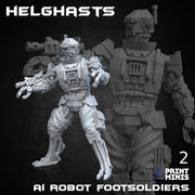 Hellghast AI Robot Footsoldiers - Print Minis | Sci Fi | Heavy Infantry | 28mm Heroic | Assassin | Automoton | Mech