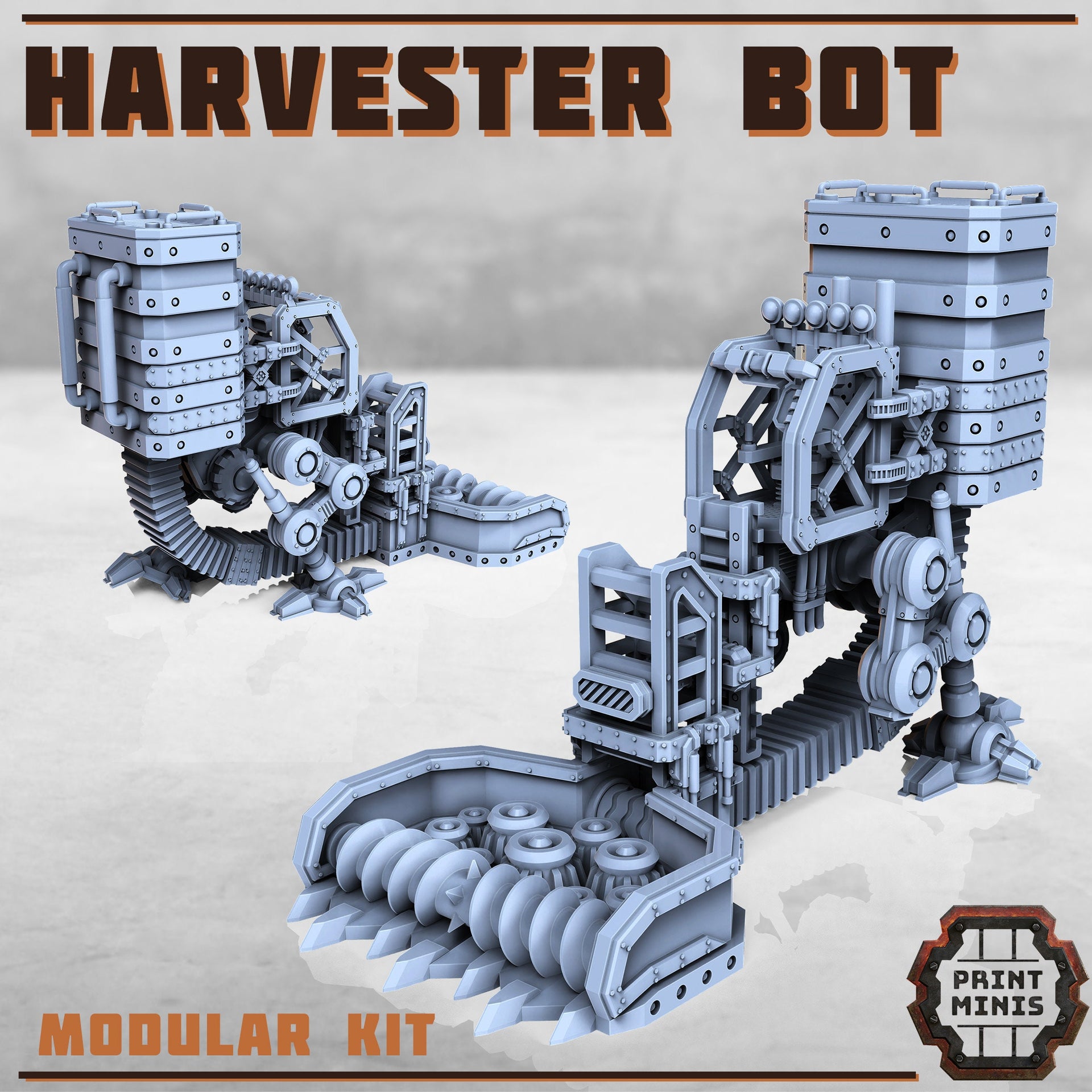 Harvester Bot, Agriculture Mech - Print Minis
