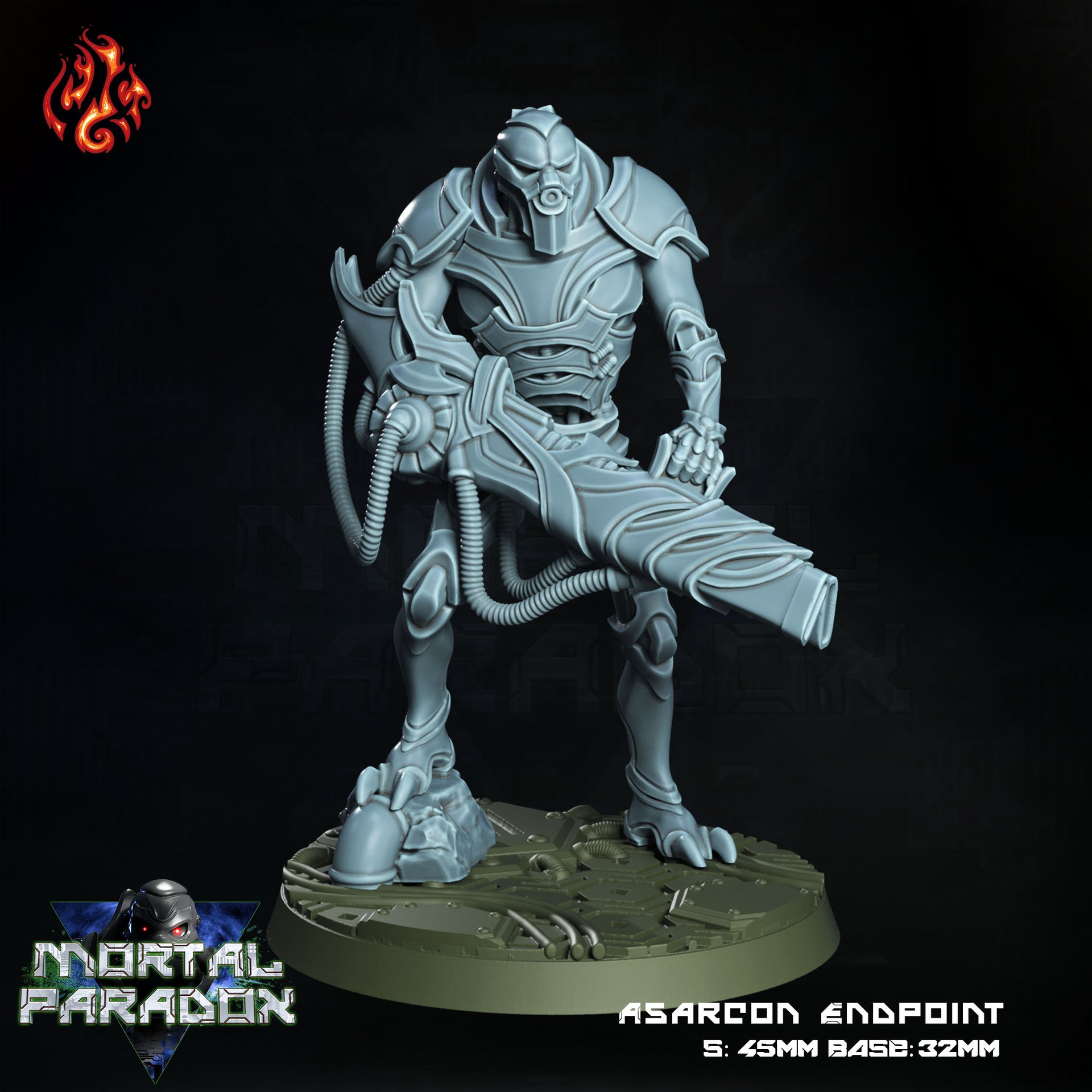 Asarcon Endpoint, Robot Legion Heavy Trooper- Crippled God Foundry - Mortal Paradox | 32mm | Scifi | Gunner | Soldier