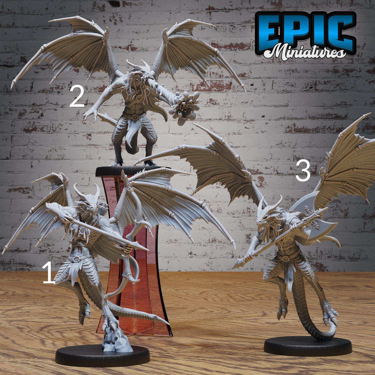 Draconic Demon Copper - Epic Miniatures | Infernal Assault | 28mm | 32mm | Dragonkin | Demon | Fighter