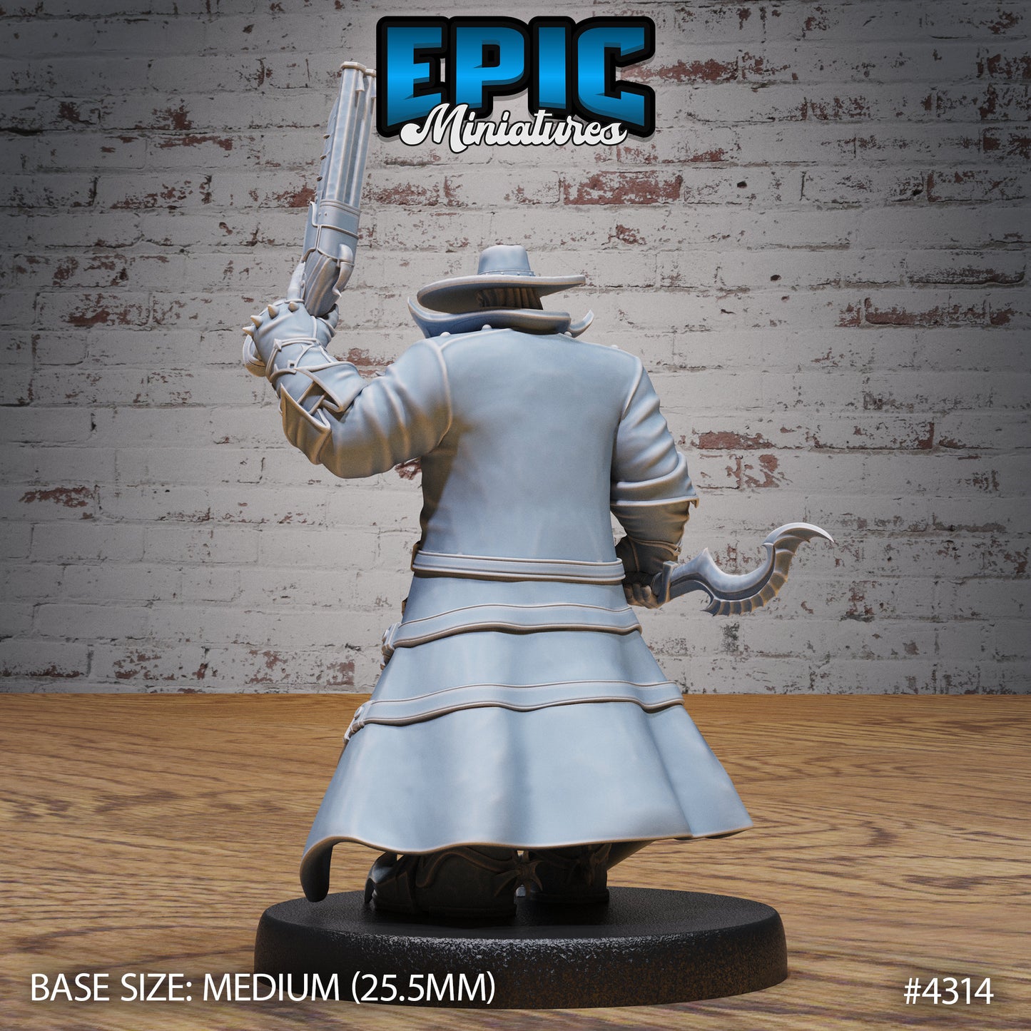 Demon Hunter - Epic Miniatures | Infernal Assault | 28mm | 32mm | Gun | Trench coat