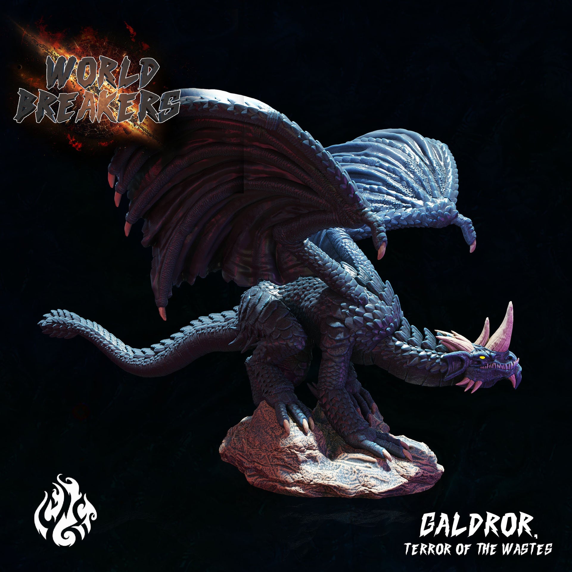 Galdror, Terror of the Wastes - Crippled God Foundry - World Breakers | 32mm | Kaiju | Gargantuan | Black Dragon