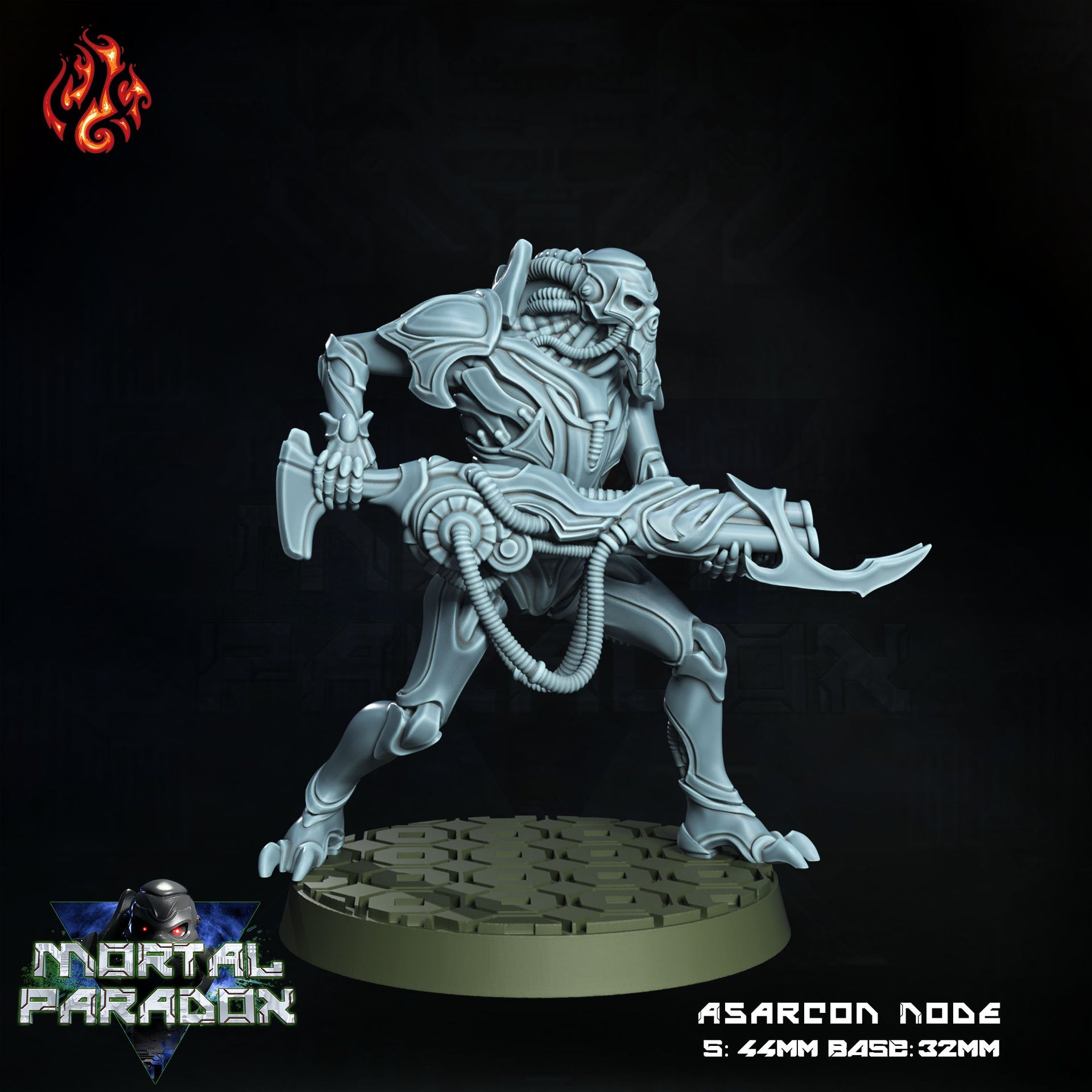 Asarcon Node, Robot Legion Trooper- Crippled God Foundry - Mortal Paradox | 32mm | Scifi | Gunner | Soldier