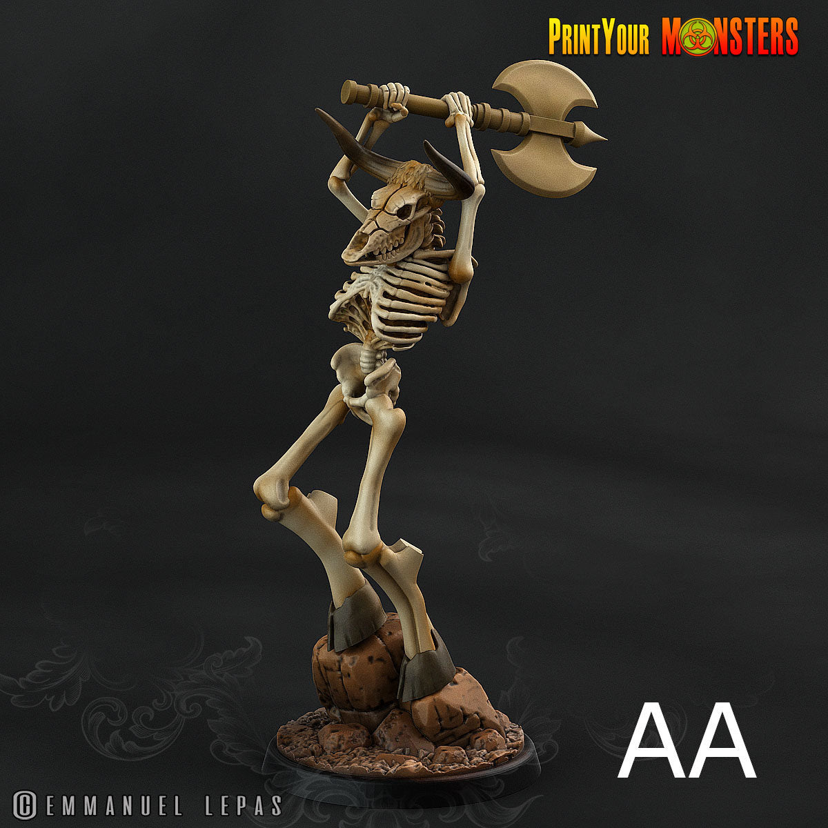 Minotaur Skeletons - Print Your Monsters | 32mm | Ancient Bones | Undead